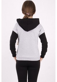 Resim Toontoy Kız Çocuk Relax Baskılı Sweatshirt Gri Melanj 