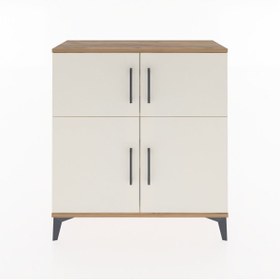 Resim Arges Şifonyer 3 Raflı 4 Kapaklı 88x30x96 - Antrasit / Çam 