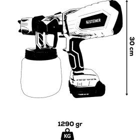 Resim Steiner Alman 999VF 20 Ah Li-Ion Çift Akülü Şarjlı Boya Tabancası 
