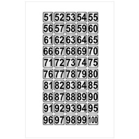 Resim Metal Kapı,masa,dolap Numarası 5cmx5cm 50 Adet (51…100) Gümüş Renk Metal 