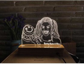 Resim Harley Quinn Figürlü Dekoratif Hediye Led Masa Lambası | BYLAMP 