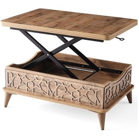 Resim Akıllı Laptop Sehpa Yemek Masası Orta Sehpa Ceviz-Ekru (325038379) 