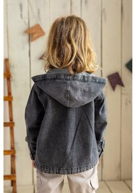 Resim Oliven The Kid Oliventhekid Unisex Kapüşonlu Kot Ceket Siyah Siyah 