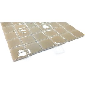 Resim MozaiKristaL Tüm Yüzeyler Için 50x50mm. Bej, 31.5x31.5cm. Fileli Cam Mozaik. ( 1 M2 Fiyatıdır. ) 