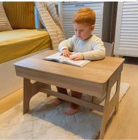 Resim Mdf Çocuk Aktivite Masası Açılabilir Kapaklı 1 Masa + 1 Sandalye 