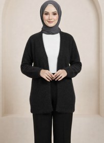 Resim Tesettür Diyarı Triko Frost Hırka- Siyah Standart (36-42 Uyumlu) 