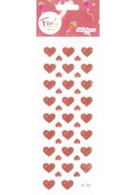 Resim Face Sticker Renkli Kabartma Kalp Fc-221 