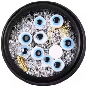 Resim Lacivert Nazar Boncuklu Süsleme Taş Seti 