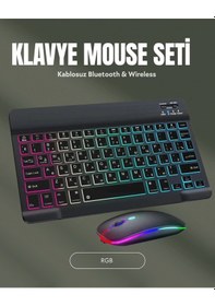 Resim Buğz Rgb Aydınlatmalı Şarjlı Kablosuz Klavye Ve Mouse Seti Modern Ve Kompakt Tasarım Diğer 