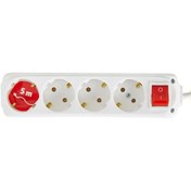 Resim Genel Markalar Anahtarlı 4'Lü Topraklı 5Mt Grup Priz 