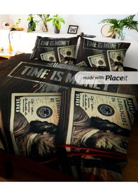 Resim Özel Tasarım Çift Kişilik Nevresim Takımı240x260 Cm Pamuk Saten3 Siyah 