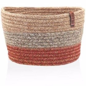 Resim The Mia Jüt Yuvarlak Sepet Bambu Kiremit SPT0030 20x13cm 