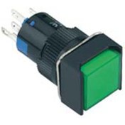 Resim OGESSAN 16mm Kalıcıkı Butonlar 1NO/1NC 5P LED VOLTAJI 10V~24V ve 220V KARE YEŞİL 