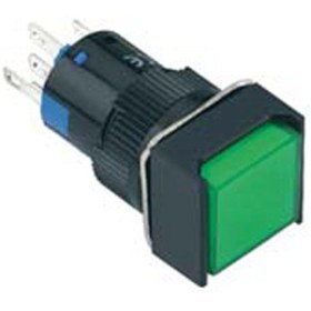 Resim OGESSAN 16mm Kalıcıkı Butonlar 1NO/1NC 5P LED VOLTAJI 10V~24V ve 220V KARE YEŞİL 