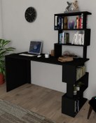 Resim Moonlife Liman Kitaplıklı Çalışma Masası Siyah 