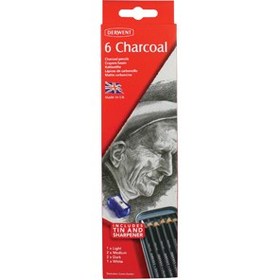 Resim Derwent Charcoal Pencils Kömür - Füzen Kalem Seti Teneke Kutu 6'Lı 