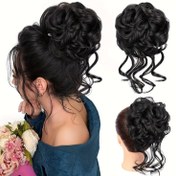 Resim Kadınlar ve Kızlar için Şık Dağınık Topuz Saç Aksesuarı - Elastik Bantlı Hacimli Scrunchie, Yüksek Sıcaklıkta Sentetik Lif, Günlük Kullanım, Partiler, Düğünler, Noel & Yeni Yıl Hediyeleri için Mükemmel, Saç Aksesuarları 