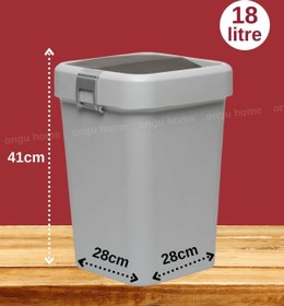 Resim ongu home Motek Çöp Kovası Çöp Yutan Çöp Kutusu Gri (18 Litre) 