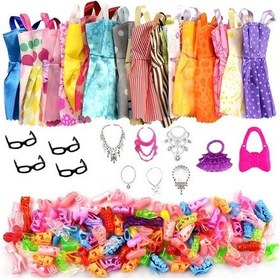 Resim Barbie Aksesuar Seti Barbi Kıyafet Çanta Ayakkabı Aksesuar Gözlük 