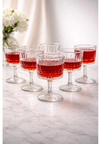 Resim 6 Kişilik Cam Ayaklı Pinterest Kahve Yanı Bardağı Bardak 50ml 