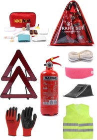 Resim KKDAVM Üçgen Trafik Ve Ilk Yardım Seti Ekonomik - Tüvtürk Uyumlu Tüp 4 Yıl Garantili 2024 Üretim 2028 Son 