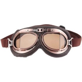 Resim Motosiklet Gözlükleri Vintage Atv Motocross Gözlükleri, Bakır Çerçeve Sarı Lenskahverengi 
