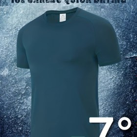 Resim Erkekler Buz Pateni T-Shirt - 7° Buz Teknolojisi, Nem Çekme ve Hızlı Kuruma, Nefes Alabilen Gradyan Mesh Tasarımı, Yüksek Esneklik, Kısa Kollu Crew Neck Spor, Günlük Giyim ve Tüm Mevsim Konforu için 