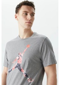 Resim Nike Jordan Brand Jumpman Watercolor Graphic Tshirt Gray Jordan Grafik Baskılı Tişört Gri Siyah 
