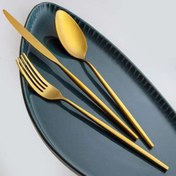 Resim Jumbo 5900 Infinity Titanyum Gold 84 Parça 12 Kişilik Çatal Kaşık Bıçak Seti 
