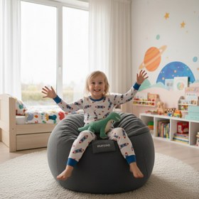 Resim Pufero Ana Kucağı Gri 