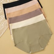Resim 6 adet Katı Slip, Basit Rahat Nefes Alabilen Esnek İç Çamaşırı, Kadın İç Giyim & İç Çamaşırı 