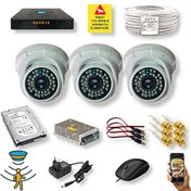 Resim 3 Kamera Hareket Algılayan GeceGörüşlü 36IR Led 5MP Sony Lensli 1080P FHD Dome İçMekan Güvenlik Kamerası Seti D136B-9004-03 Qromax