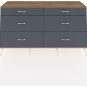 Resim Hyperion Konsol 6 Çekmeceli 176x44x99 Antrasit-çam/antrasit Antrasit-çam/antrasit 