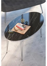 Resim Uslucan Alışveriş Zigon Sehpa Ve Orta Sehpa Elips Set Gümüş Bendir Tel Çok Renkli 