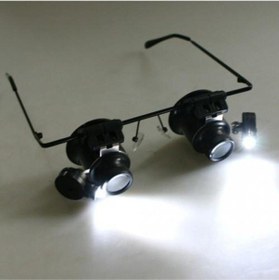 Resim No.9892a-ıı Gözlük Tip Kuyumcu Saatçi Çift Led Işıklı 20x Büyüteci 