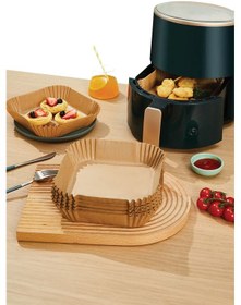Resim Şeylişeyler - Roll-up Airfryer Pişirme Kâğıdı Kare 20 Cm 50 Li 1 Paket Kahverengi 
