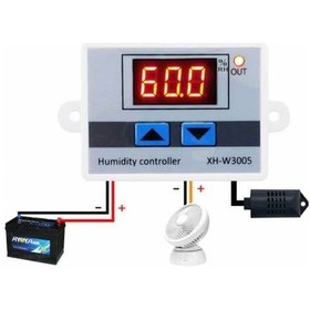 Resim 12V Nem Termostatı Xh W3005 Dijital Nem Kontrol Cihazı Nem Sensör N11.630 