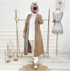 Resim Vibeys Collection Bej Içi Leopar Desenli Ve Kendinden Astarlı Su Geçirmez Kadın Trençkot 