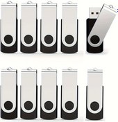 Resim Chuangyinshop 10 Adet 32gb Usb Flash Bellek Swivel Usb 2.0 Bellek Çubuğu Led Göstergeli Veri Depolama Yedekleme Pc Mac İçin Siyah 