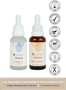 Resim Pure choice cilt aydınlatıcı, nemlendirici ve onarıcı bakım seti (c vitamini serum + ha serum 2'li set) 