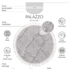 Resim Cool Halı Palazzo 03 Gri Bukle Salon Halısı Hav Toz Vermez Mutfak Koridor Çocuk Odası Halısı Yuvarlak Halı 
