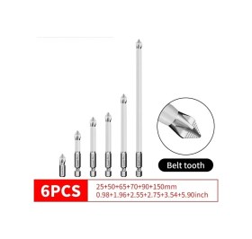 Resim 6'lı Kaymaz Manyetik Çapraz Kafa Ev Elektrikli Sürücü Vida Seti 
