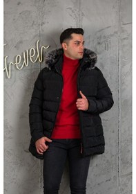 Resim Slimfit Kapşonlu Içi Astarlı Erkek Spor Kapitone Mont 001 