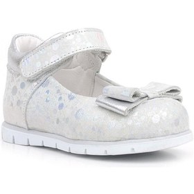 Resim Rakerplus Hakiki Deri Gümüş Desenli Kız Bebek Babet Ayakkabı Gümüş 
