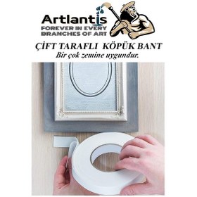 Resim Çift Taraflı Bant Köpük Bant 25mm x 2mt 6 Adet Çerçeve Tablo Halı Yapıştırma Bandı İç Ve Dış Mekan Süper Güçlü Köpük Bant 
