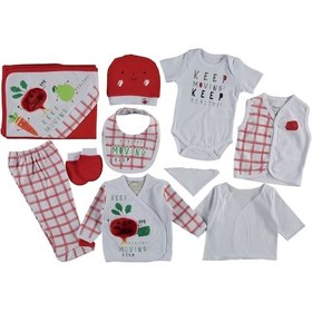 Resim Miniworld Kırmızı Mdm 10 Lu Lüks Zıbın Takımı %100 Pamuk Kırmızı 