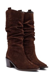 Resim Derimod Kadın Kahverengi Kalın Topuklu Süet Deri Kovboy Çizme 25WFD153810 