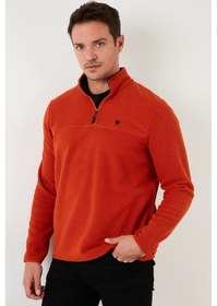 Resim Buratti Slim Fit Anti-Pilling Tüylenme Yapmayan Bato Yaka Şardonlu 2'Li Paket Erkek Polar 5906001S2 Gri-Oranj 