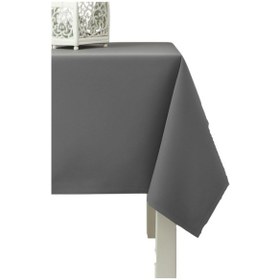 Resim Sıvı Geçirmez Dertsiz Leke Tutmaz Kumaş Mutfak Masa Örtüsü 140 X 180 Cm Gri 