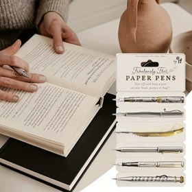 Resim İnce Kağıt Kalemler, Düz Kitap İşareti Kalemleri - Zarif Siyah Mürekkep, Çift Taraflı, Düzenli Yazma için Not Defterleri ve Kitaplar, Yazma ve Vurgulama için İdeal, Defter Aksesuarları | Zarif Yazma Aracı | Düz Yazma Kalemi 
